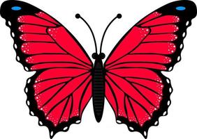 borboleta. um desenho simples de um inseto com asas vermelhas. vetor