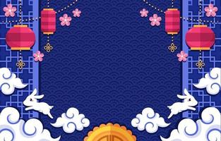 fundo de decoração chuseok vetor