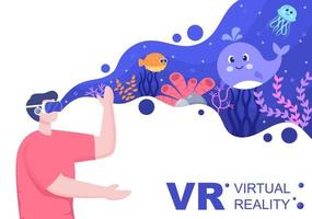 ilustração vetorial de realidade virtual para jogos de óculos vr vetor