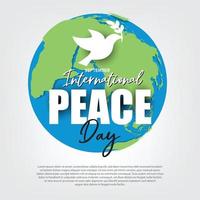 dia internacional da paz. ilustração conceito apresenta paz mundial. vetor