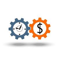 tempo é metáfora do ícone de negócios de dinheiro. ilustração vetorial. vetor