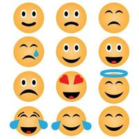 coleção de ícones de emoji de rosto vetor