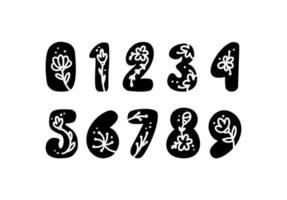 Primavera floral vintage em negrito com logotipo do alfabeto vetor
