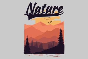 t-shirt natureza montanha vetor