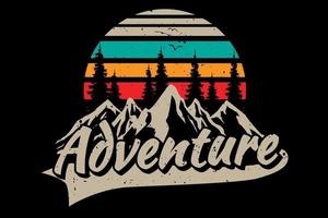 design de t-shirt da aventura pine mountain vetor