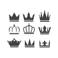 coroa real definir ilustração vetorial de ícone de logotipo vetor