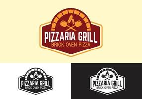 conceito de logotipo de restaurante pizza food truck vetor