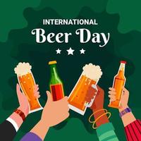 fundo de celebração do dia internacional da cerveja vetor