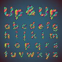 &#39;Up &amp; up&#39; fonte colorida definida com sombras | Efeito 3D | Ilustração vetorial vetor
