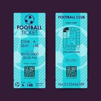 futebol, design plano de cartão de bilhete de futebol. ilustração vetorial vetor