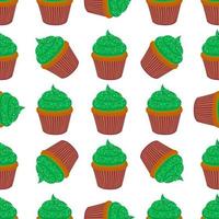 feriado irlandês dia de São Patrício, muffins verdes perfeitos vetor