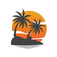 coco árvore logotipo projeto, de praia plantar vetor, Palma árvore verão, ilustração modelo vetor