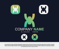 vetor corporativo criativo minimalista o negócio carta x gradiente logotipo Projeto