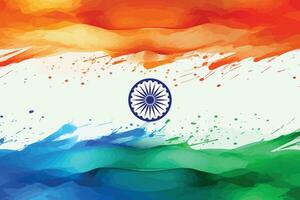 a indiano bandeira pintura fez do pintura e aguarela dentro a estilo do laranja e verde vetor