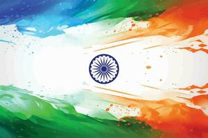 a indiano bandeira com uma aguarela respingo dentro a estilo do laranja e verde vetor
