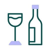 vidro vinho ícone duotônico verde roxa cor Páscoa símbolo ilustração. vetor