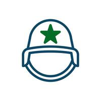 capacete ícone marinha verde ícone marinha verde cor militares símbolo perfeito. vetor