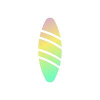 surfar ícone sólido gradiente roxa amarelo verde verão de praia símbolo ilustração. vetor
