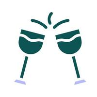 vidro vinho ícone sólido verde roxa cor Páscoa símbolo ilustração. vetor