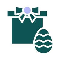 presente ovo ícone sólido verde roxa cor Páscoa símbolo ilustração. vetor