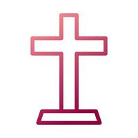 salib ícone gradiente branco vermelho cor Páscoa símbolo ilustração. vetor