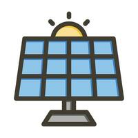solar painel vetor Grosso linha preenchidas cores ícone para pessoal e comercial usar.