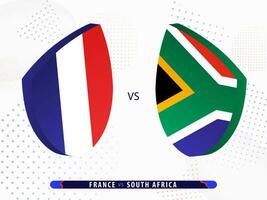 França vs sul África quartas de final rúgbi corresponder, internacional rúgbi concorrência 2023. vetor