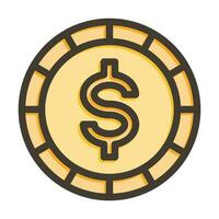 moeda vetor Grosso linha preenchidas cores ícone para pessoal e comercial usar.