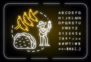 ícone do conceito de luz de néon de fast food local vetor