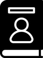 ícone de glifo de lista telefônica vetor