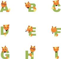 alfabeto ai raposa vetor