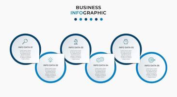 modelo de design de infográfico com ícones e 6 opções ou etapas vetor