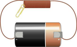 diagrama de circuito com bateria e cobre vetor