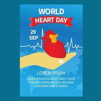 dia mundial do coração em 29 de setembro vetor