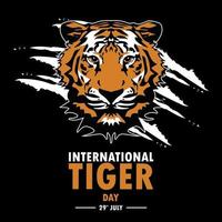 dia internacional do tigre 29 de julho vetor