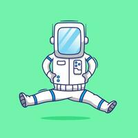 plano vetor flutuando astronauta desenho animado logotipo mascote ilustração. futurista tecnologia conceito