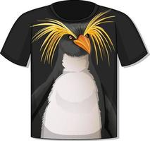 frente da camiseta com modelo de pinguim vetor