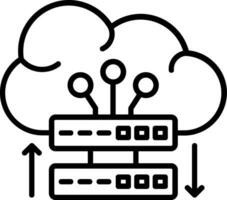 ícone de vetor de servidor em nuvem