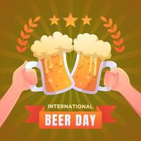 feliz dia internacional da cerveja vetor
