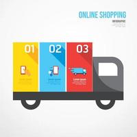 banner de quebra-cabeça de compras online. infográfico de design de conceito vetor