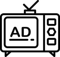 ícone de linha para anúncios de televisão vetor