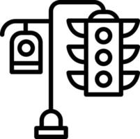 ícone de linha para semáforo vetor