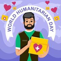 pôster do dia mundial humanitário vetor