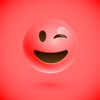 Emoticon realista vermelho emoticon, ilustração vetorial vetor