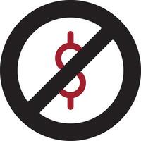 dinheiro proibido vetor ícone