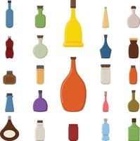 conjunto de ícones de garrafas vetor