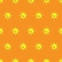 ícone de bactéria da gripe de duas cores sem costura padrão com fundo laranja vetor