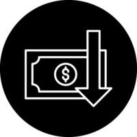 ícone vetorial de perda de dinheiro vetor