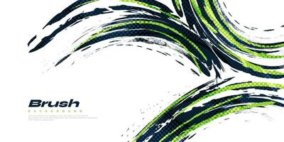 abstrato azul e verde escova fundo com desportivo estilo e meio-tom efeito. escova acidente vascular encefálico ilustração para bandeira, poster, ou Esportes fundo vetor