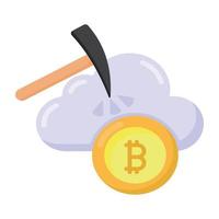 mineração de bitcoin na nuvem vetor
